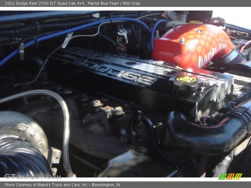 Patriot Blue Pearl / Mist Gray 2001 Dodge Ram 2500 SLT Quad Cab 4x4