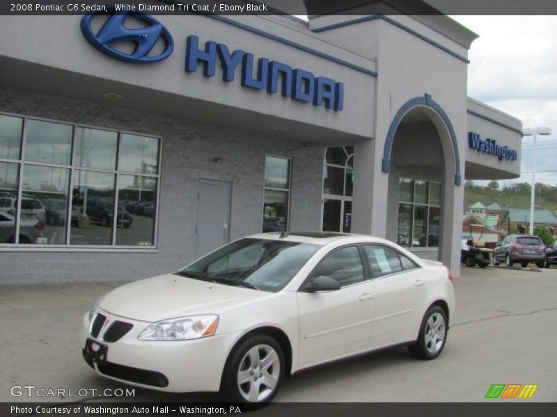 White Diamond Tri Coat / Ebony Black 2008 Pontiac G6 Sedan