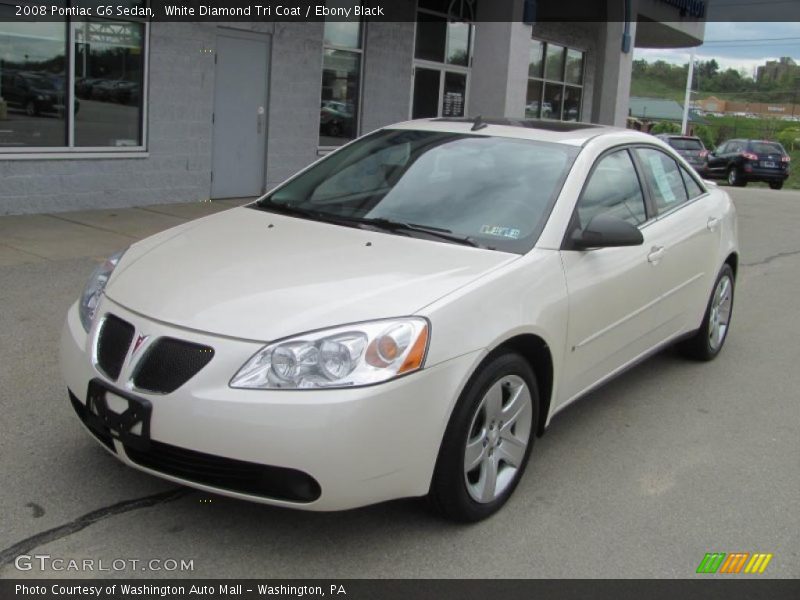White Diamond Tri Coat / Ebony Black 2008 Pontiac G6 Sedan