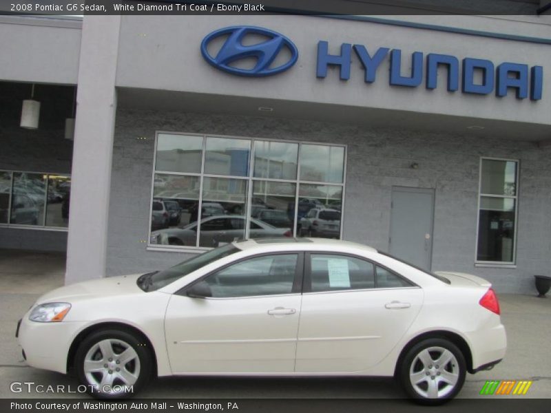 White Diamond Tri Coat / Ebony Black 2008 Pontiac G6 Sedan