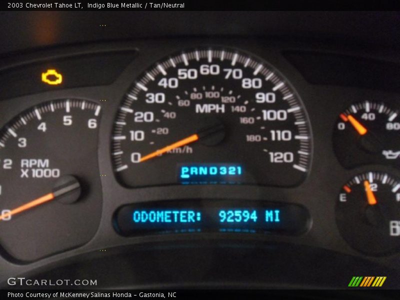Indigo Blue Metallic / Tan/Neutral 2003 Chevrolet Tahoe LT