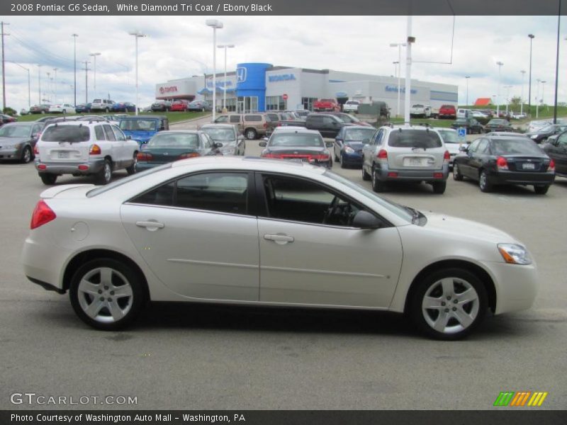 White Diamond Tri Coat / Ebony Black 2008 Pontiac G6 Sedan