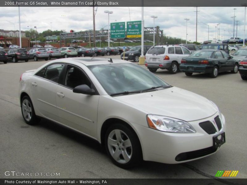 White Diamond Tri Coat / Ebony Black 2008 Pontiac G6 Sedan