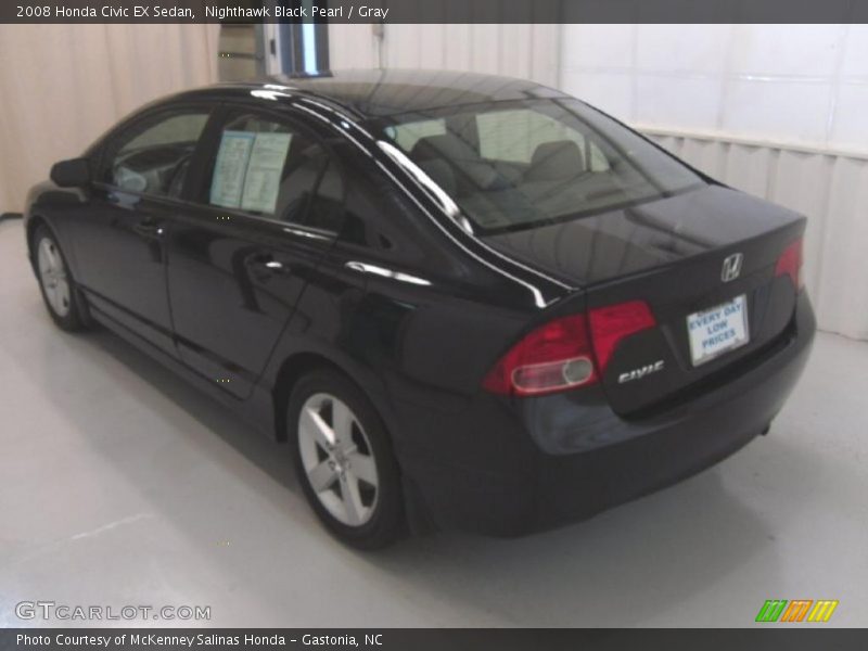 Nighthawk Black Pearl / Gray 2008 Honda Civic EX Sedan