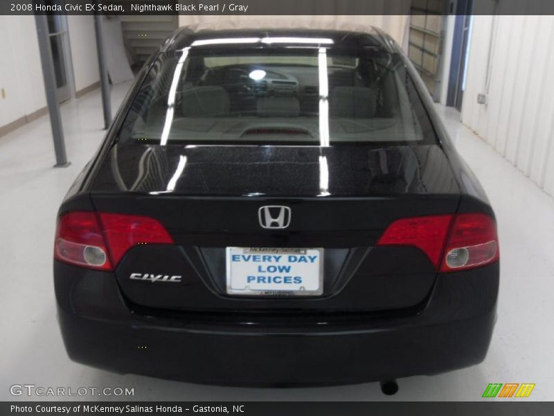 Nighthawk Black Pearl / Gray 2008 Honda Civic EX Sedan