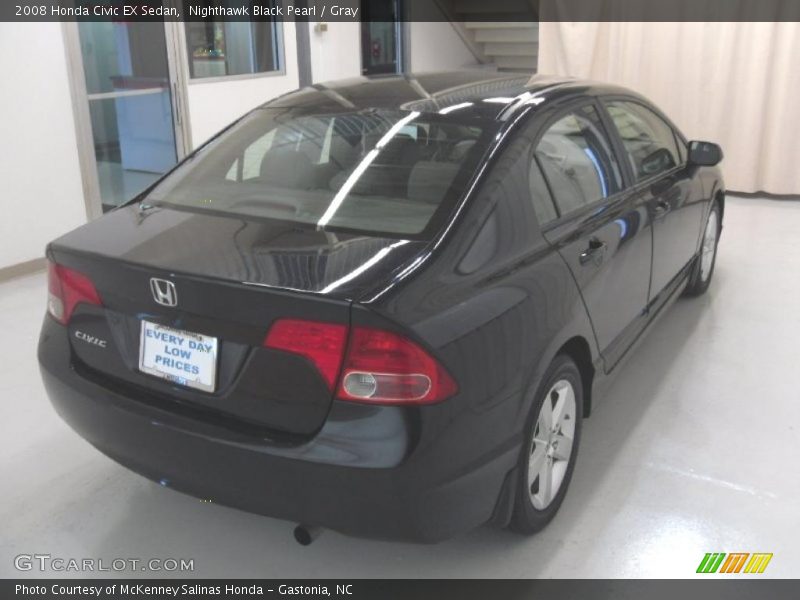 Nighthawk Black Pearl / Gray 2008 Honda Civic EX Sedan