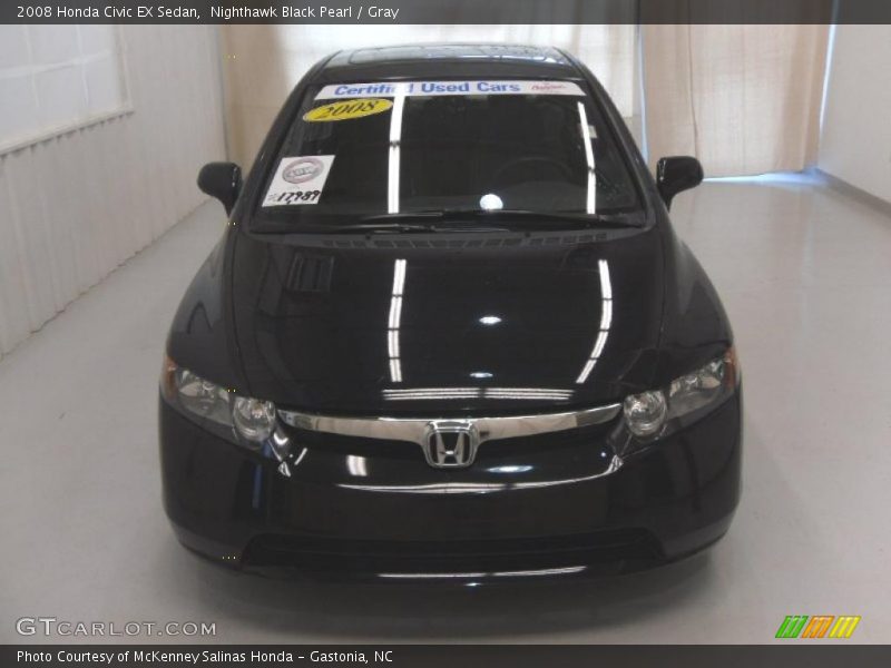 Nighthawk Black Pearl / Gray 2008 Honda Civic EX Sedan