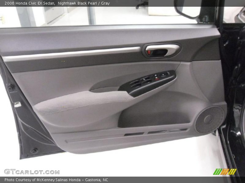 Nighthawk Black Pearl / Gray 2008 Honda Civic EX Sedan