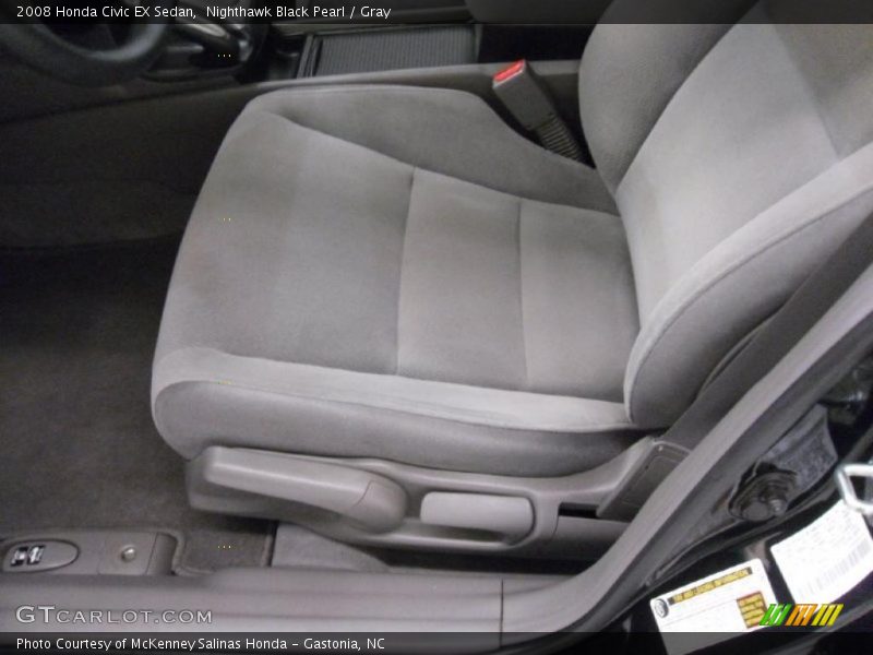 Nighthawk Black Pearl / Gray 2008 Honda Civic EX Sedan