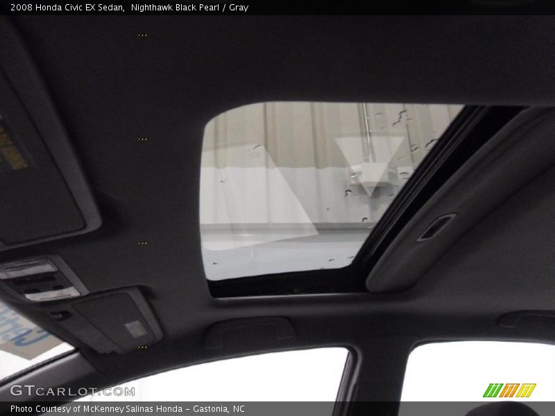 Nighthawk Black Pearl / Gray 2008 Honda Civic EX Sedan