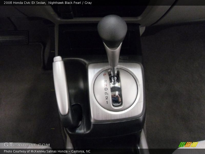 Nighthawk Black Pearl / Gray 2008 Honda Civic EX Sedan