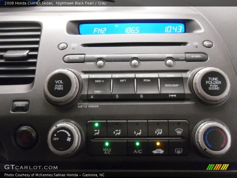 Nighthawk Black Pearl / Gray 2008 Honda Civic EX Sedan