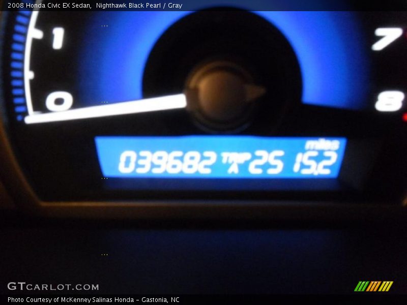 Nighthawk Black Pearl / Gray 2008 Honda Civic EX Sedan