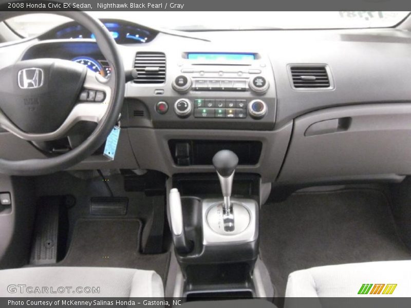 Nighthawk Black Pearl / Gray 2008 Honda Civic EX Sedan
