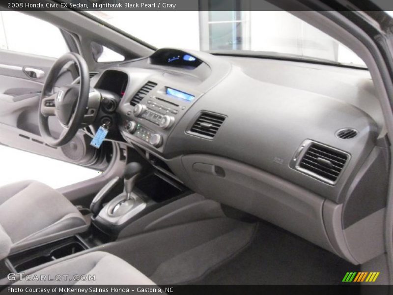 Nighthawk Black Pearl / Gray 2008 Honda Civic EX Sedan