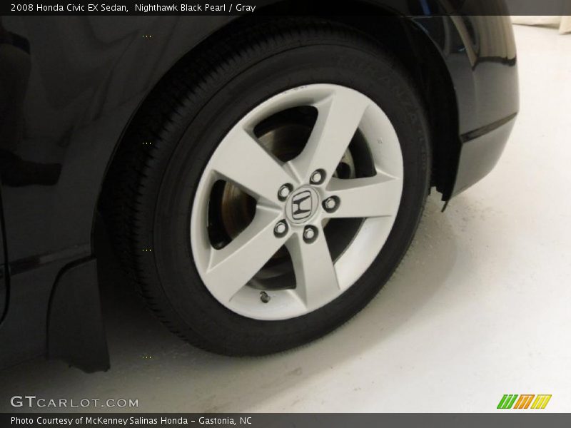 Nighthawk Black Pearl / Gray 2008 Honda Civic EX Sedan
