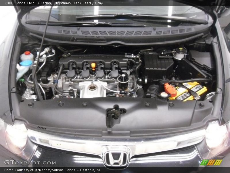 Nighthawk Black Pearl / Gray 2008 Honda Civic EX Sedan