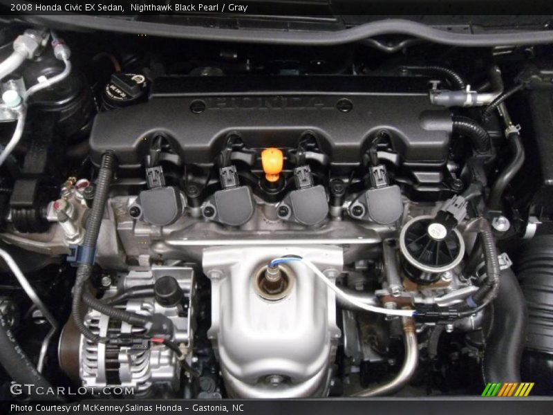 Nighthawk Black Pearl / Gray 2008 Honda Civic EX Sedan