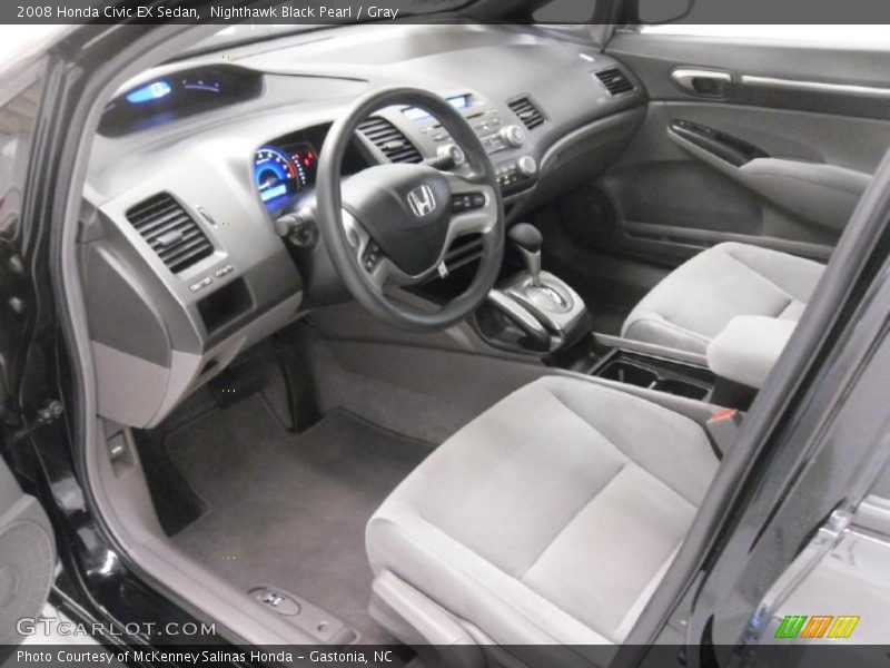 Nighthawk Black Pearl / Gray 2008 Honda Civic EX Sedan
