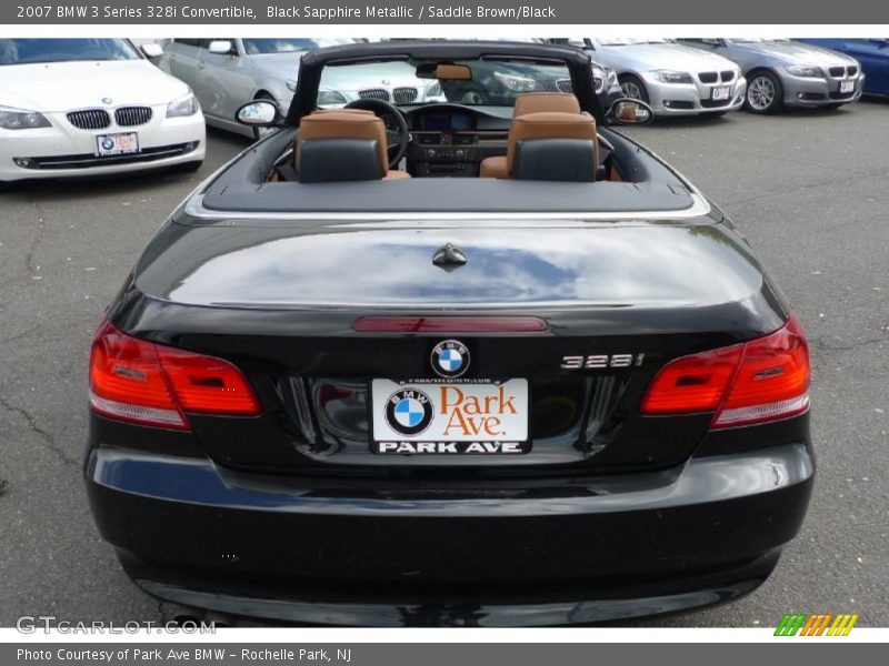 Black Sapphire Metallic / Saddle Brown/Black 2007 BMW 3 Series 328i Convertible