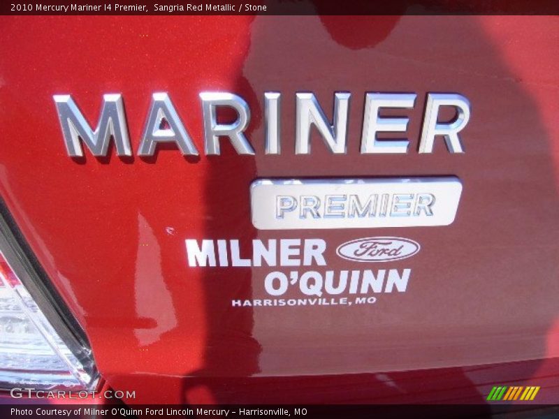 Sangria Red Metallic / Stone 2010 Mercury Mariner I4 Premier