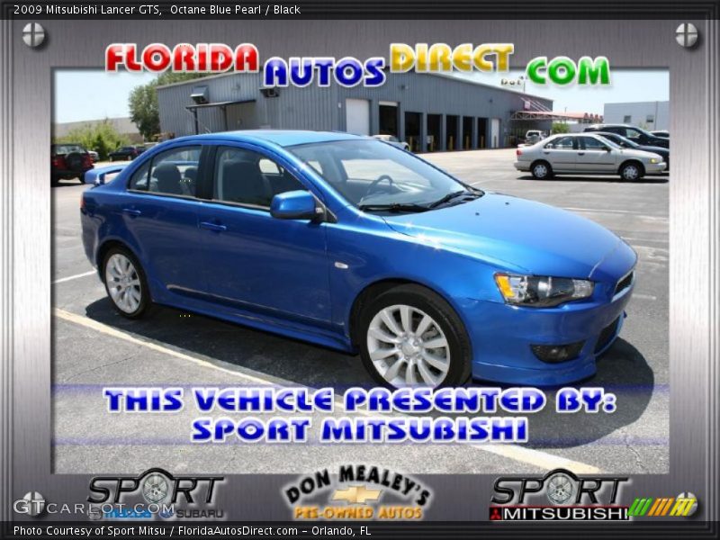 Octane Blue Pearl / Black 2009 Mitsubishi Lancer GTS