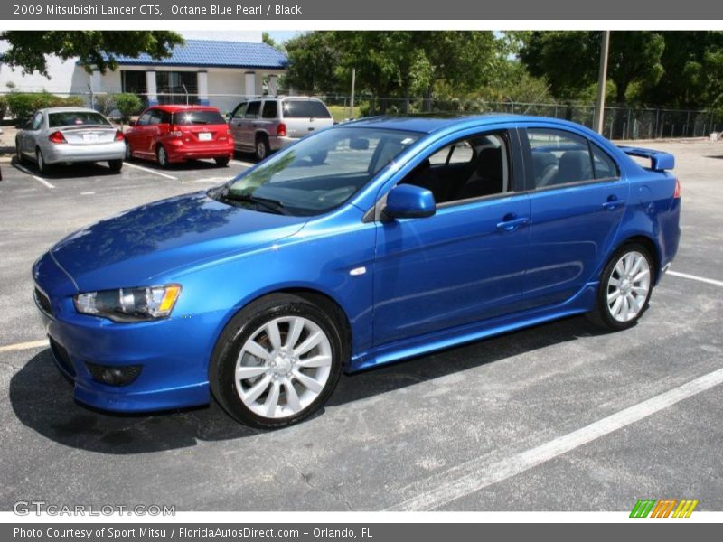 Octane Blue Pearl / Black 2009 Mitsubishi Lancer GTS
