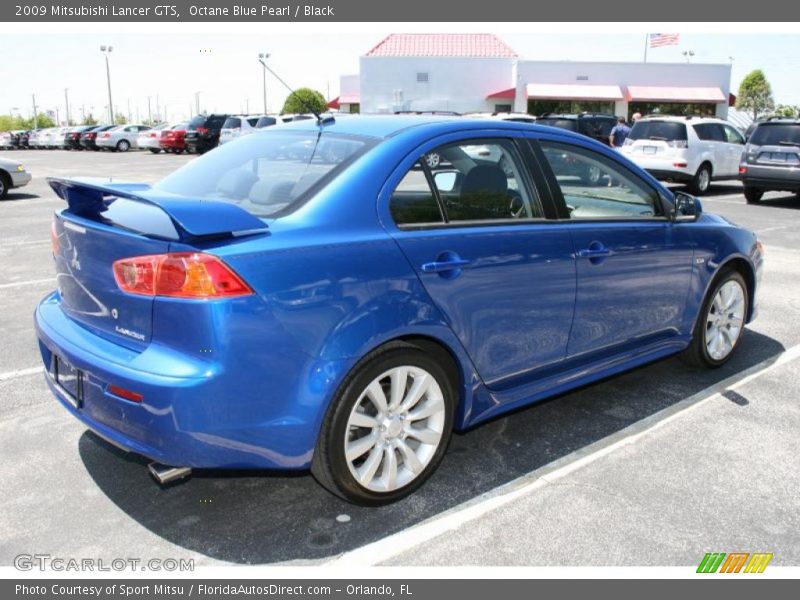 Octane Blue Pearl / Black 2009 Mitsubishi Lancer GTS