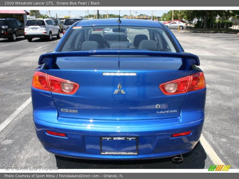 Octane Blue Pearl / Black 2009 Mitsubishi Lancer GTS