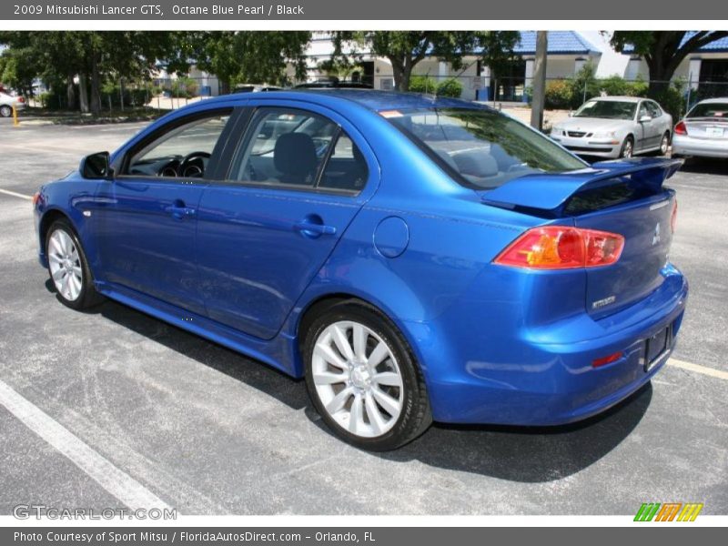 Octane Blue Pearl / Black 2009 Mitsubishi Lancer GTS