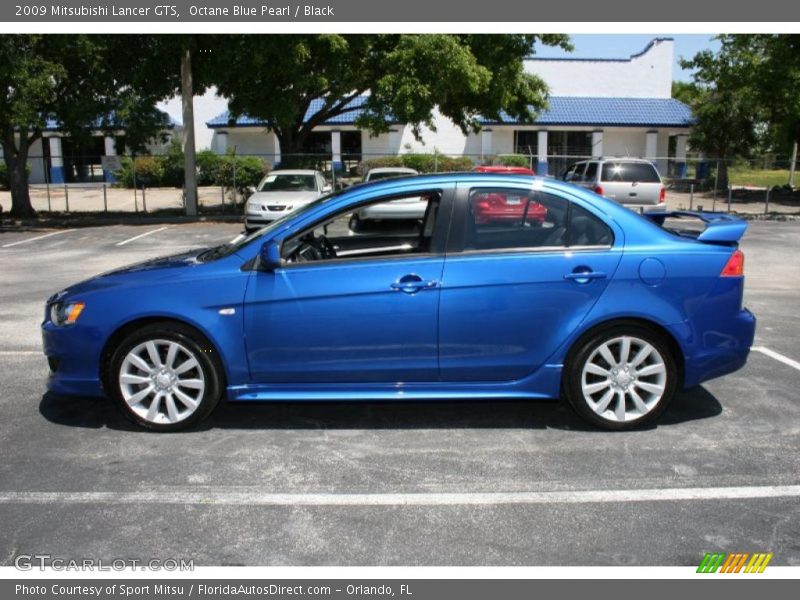 Octane Blue Pearl / Black 2009 Mitsubishi Lancer GTS
