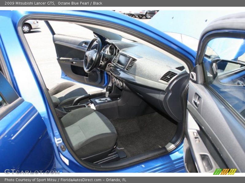 Octane Blue Pearl / Black 2009 Mitsubishi Lancer GTS