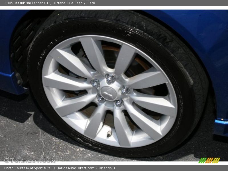 Octane Blue Pearl / Black 2009 Mitsubishi Lancer GTS