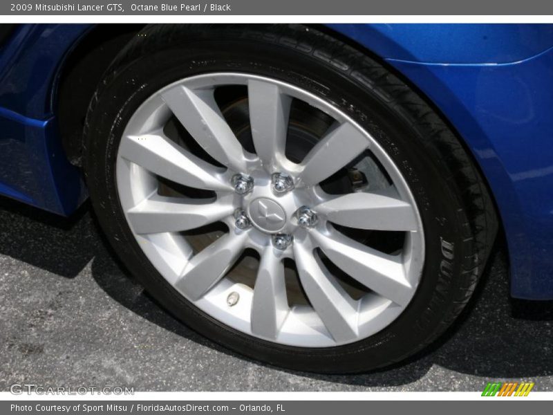 Octane Blue Pearl / Black 2009 Mitsubishi Lancer GTS