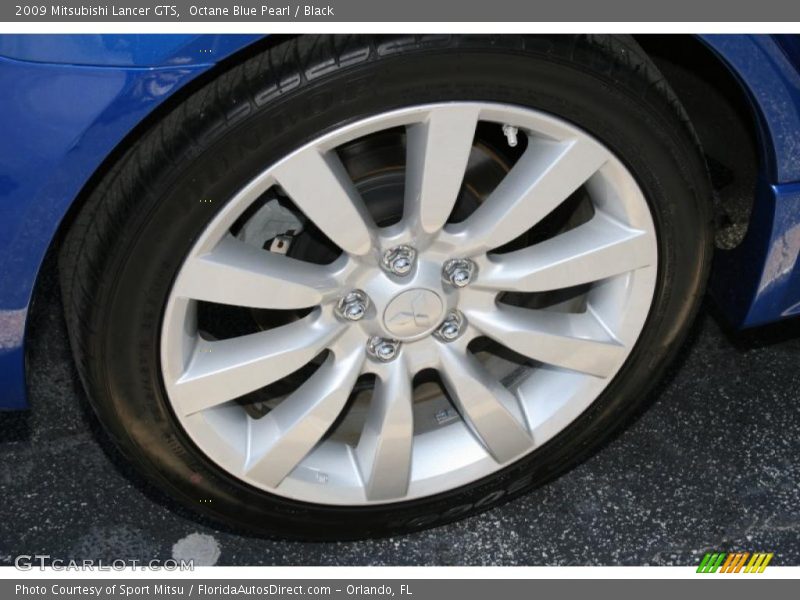 Octane Blue Pearl / Black 2009 Mitsubishi Lancer GTS
