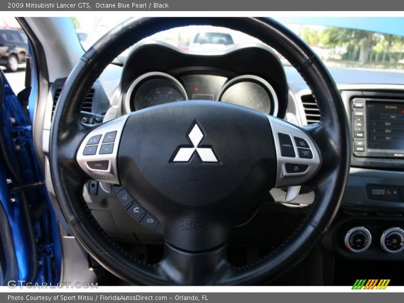Octane Blue Pearl / Black 2009 Mitsubishi Lancer GTS