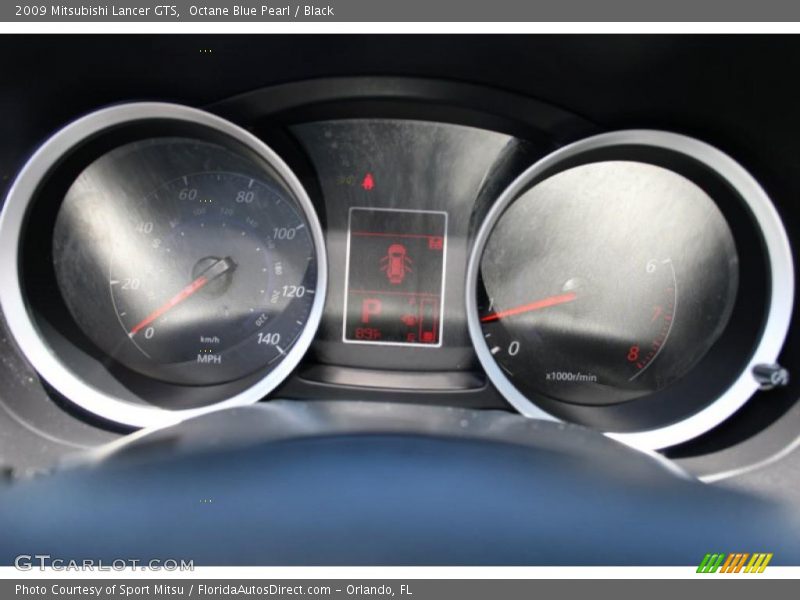 Octane Blue Pearl / Black 2009 Mitsubishi Lancer GTS
