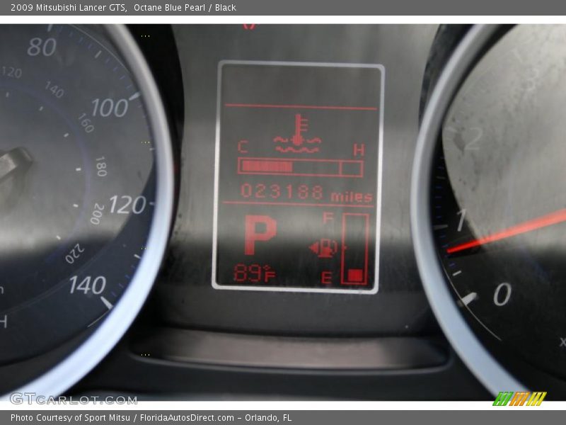 Octane Blue Pearl / Black 2009 Mitsubishi Lancer GTS