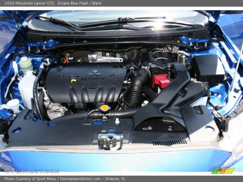 Octane Blue Pearl / Black 2009 Mitsubishi Lancer GTS