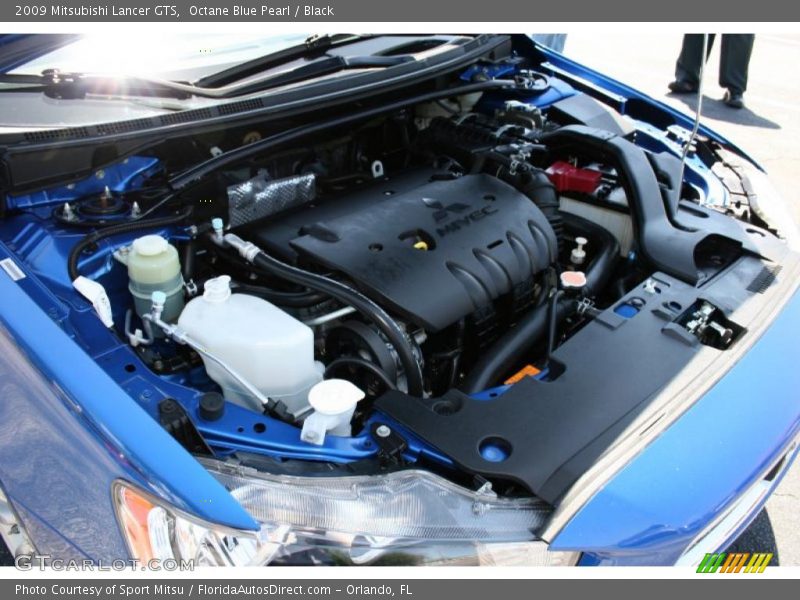 Octane Blue Pearl / Black 2009 Mitsubishi Lancer GTS