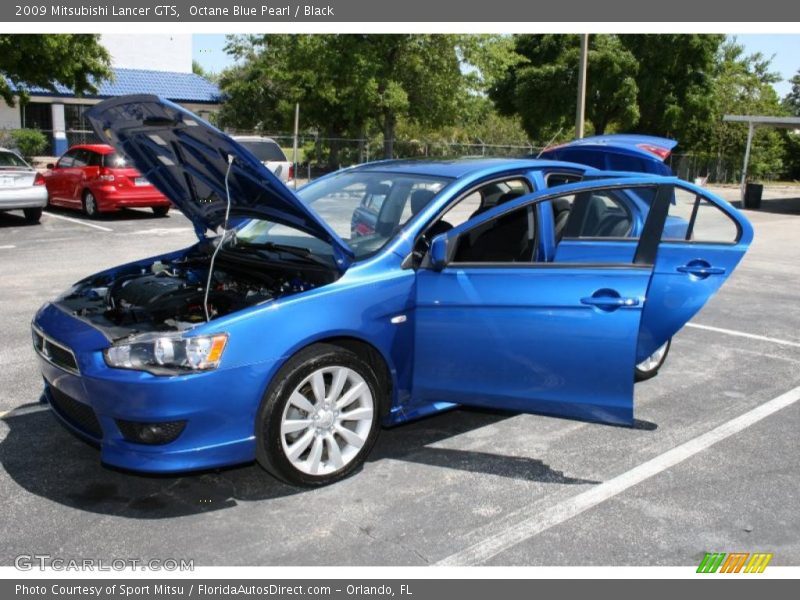 Octane Blue Pearl / Black 2009 Mitsubishi Lancer GTS