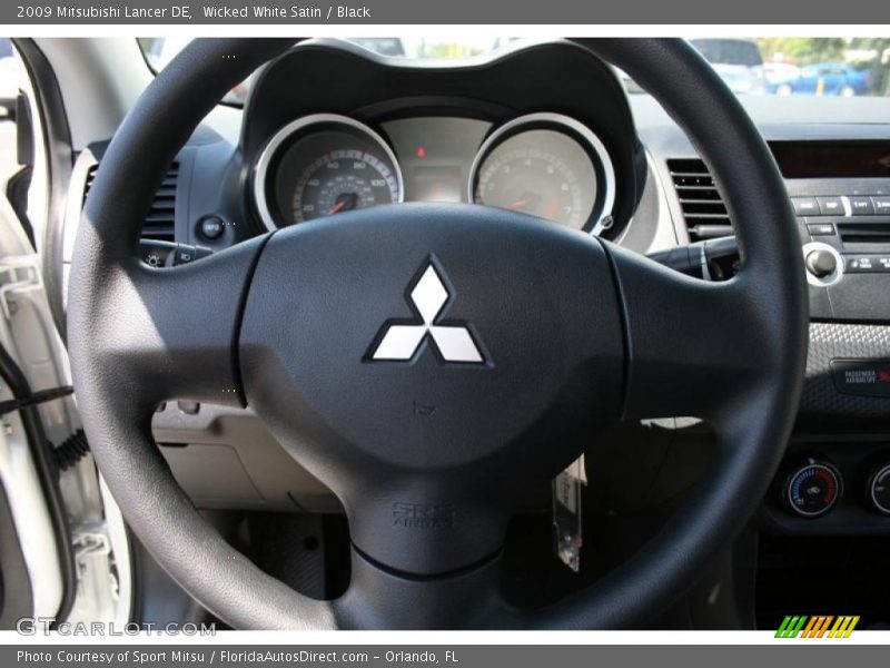 Wicked White Satin / Black 2009 Mitsubishi Lancer DE