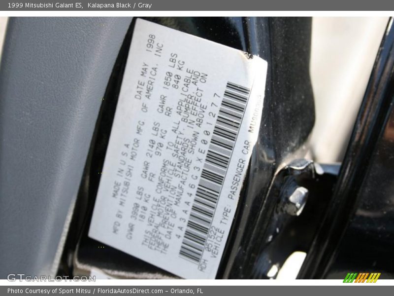 Kalapana Black / Gray 1999 Mitsubishi Galant ES