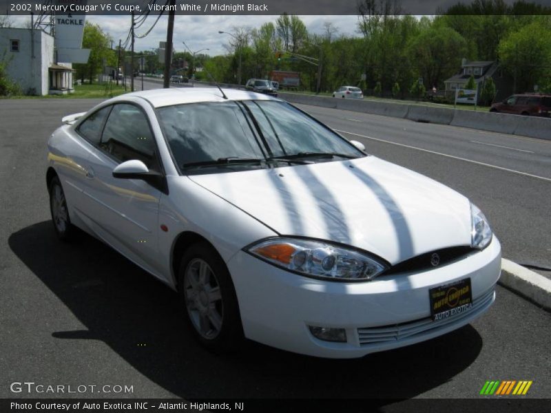Vibrant White / Midnight Black 2002 Mercury Cougar V6 Coupe