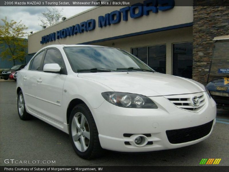 Whitewater Pearl Mica / Black/Blue 2006 Mazda MAZDA3 s Touring Sedan