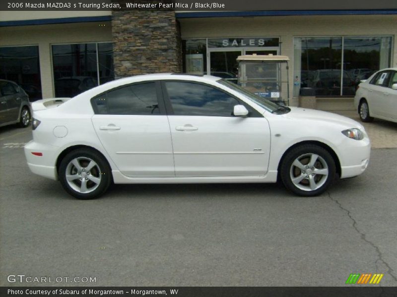Whitewater Pearl Mica / Black/Blue 2006 Mazda MAZDA3 s Touring Sedan