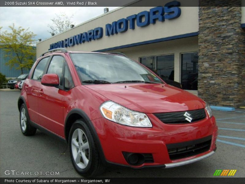Vivid Red / Black 2008 Suzuki SX4 Crossover AWD