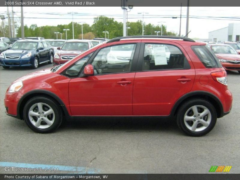 Vivid Red / Black 2008 Suzuki SX4 Crossover AWD
