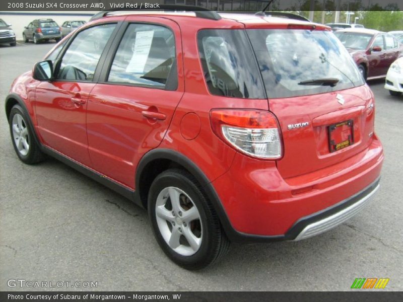 Vivid Red / Black 2008 Suzuki SX4 Crossover AWD