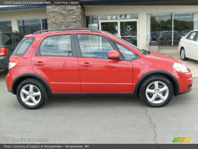 Vivid Red / Black 2008 Suzuki SX4 Crossover AWD